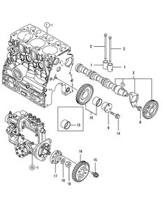 Yanmar Engine Camshaft And Driving Gear Diagram and Parts List for 46G 4X4-1I019G-Before-37AKD710 Cub Cadet Lawn Tractor Accessories